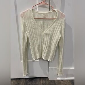 Aeropostale Ivory Button-Down Top